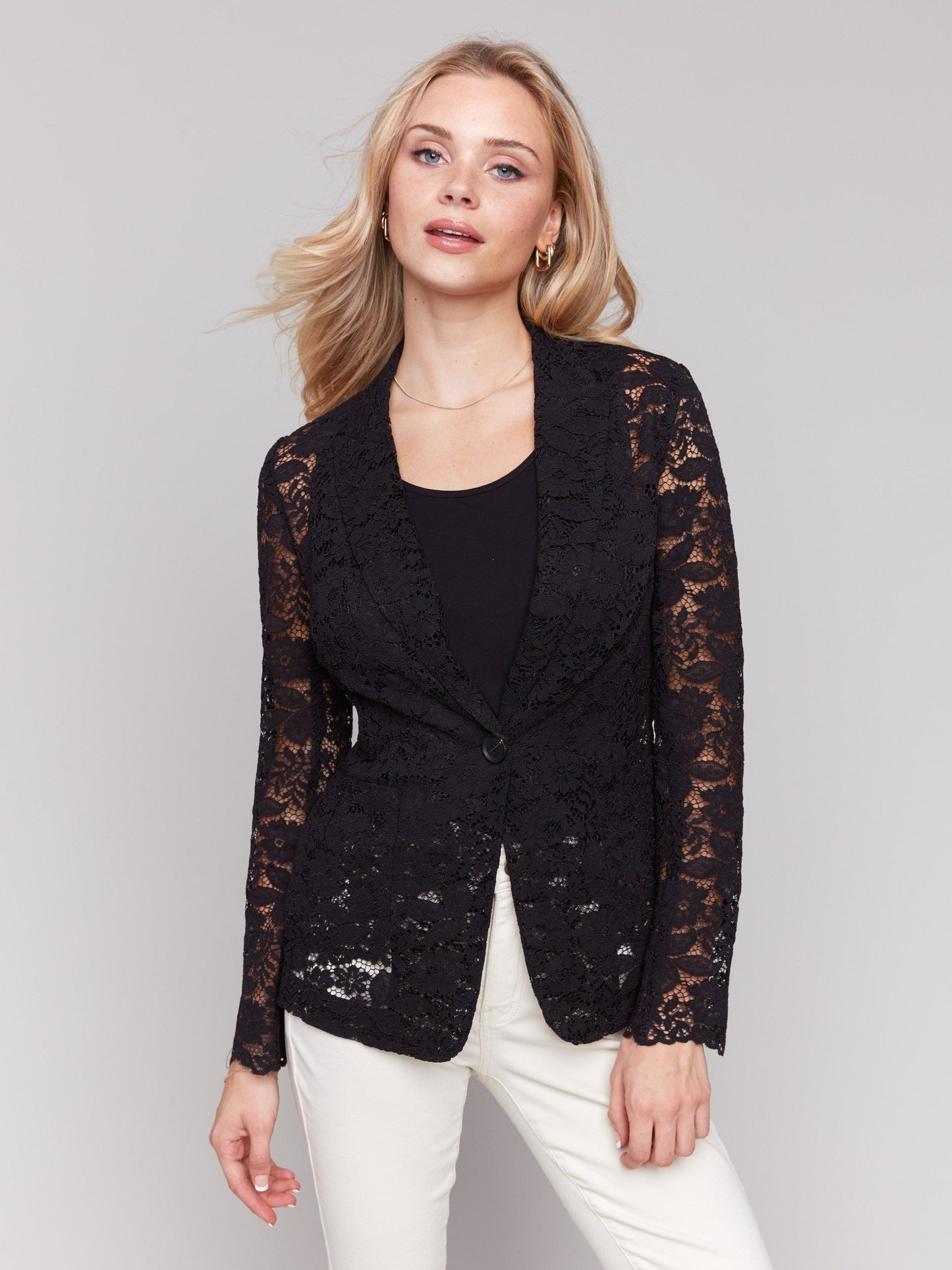 Lace Blazer - Black