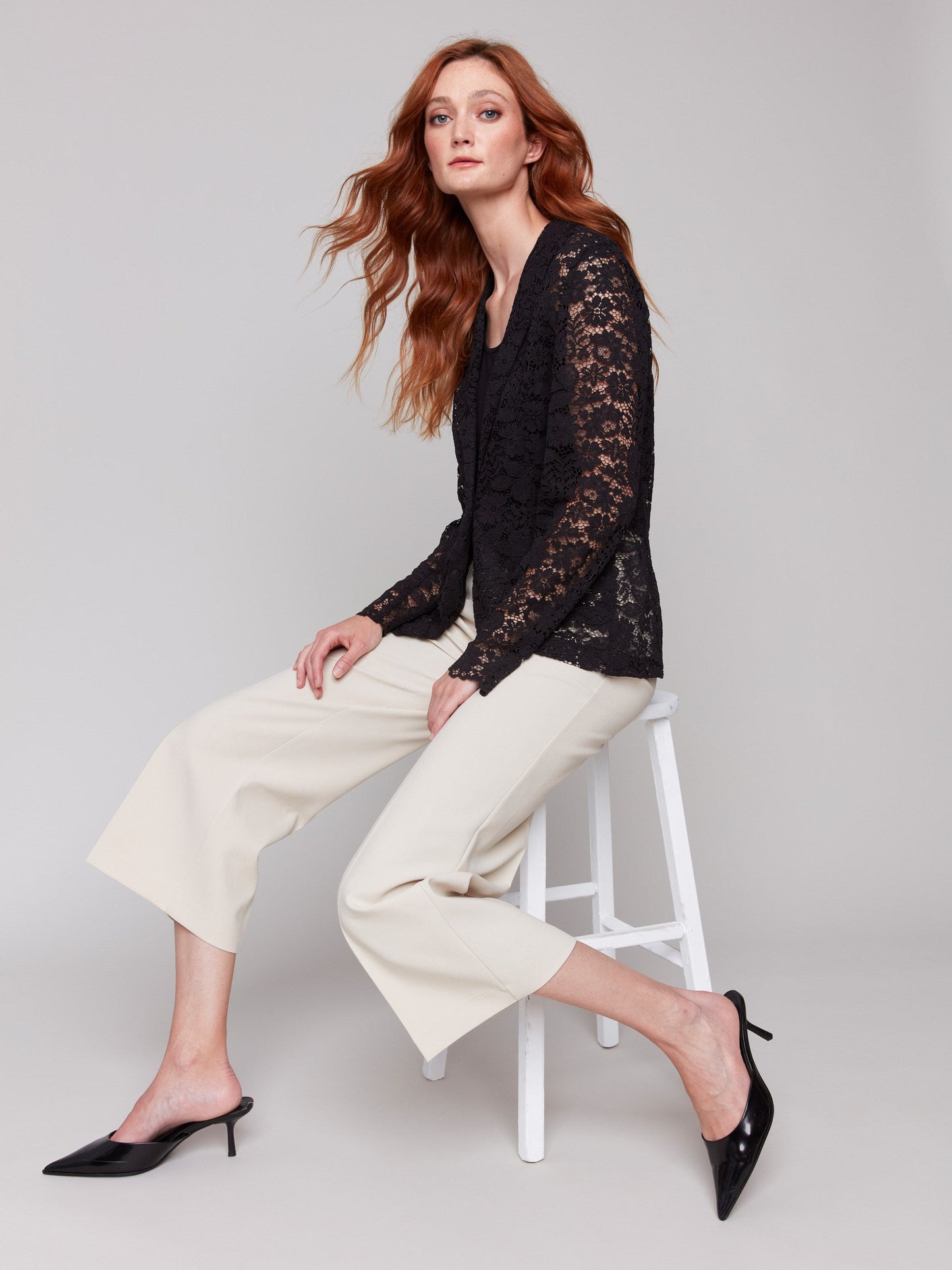 Lace Blazer - Black