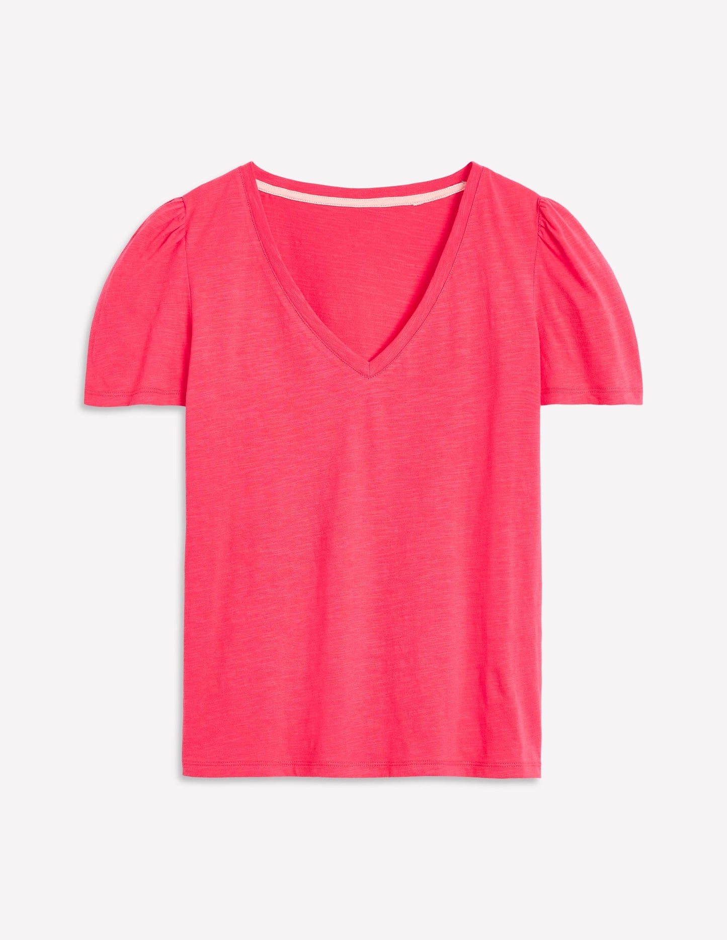 Short Sleeve V Neck T-shirt-Virtual Pink