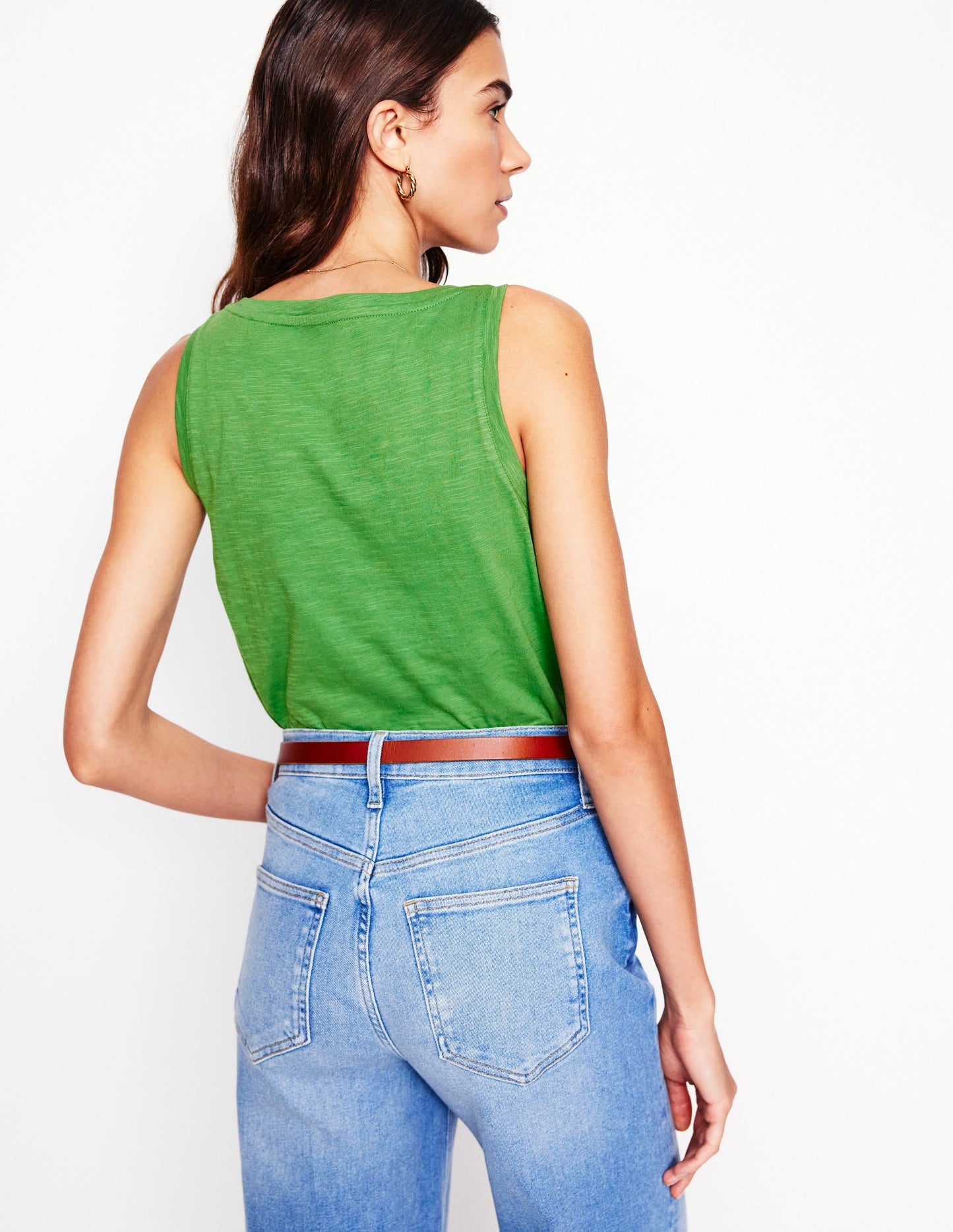 Regular V-Neck Slub Vest-Capulet Olive
