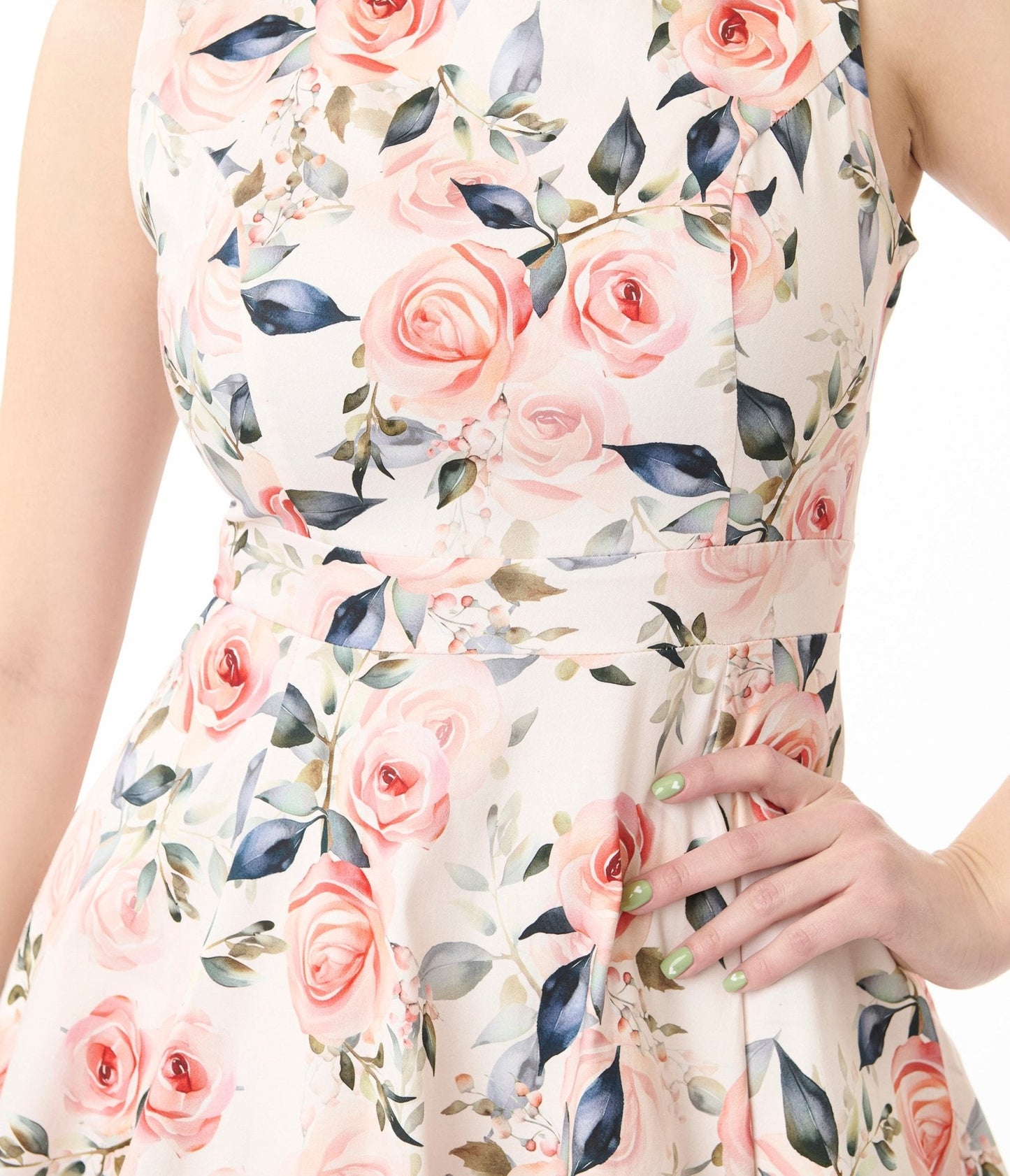 Pink Floral Aurora Cotton Swing Dress