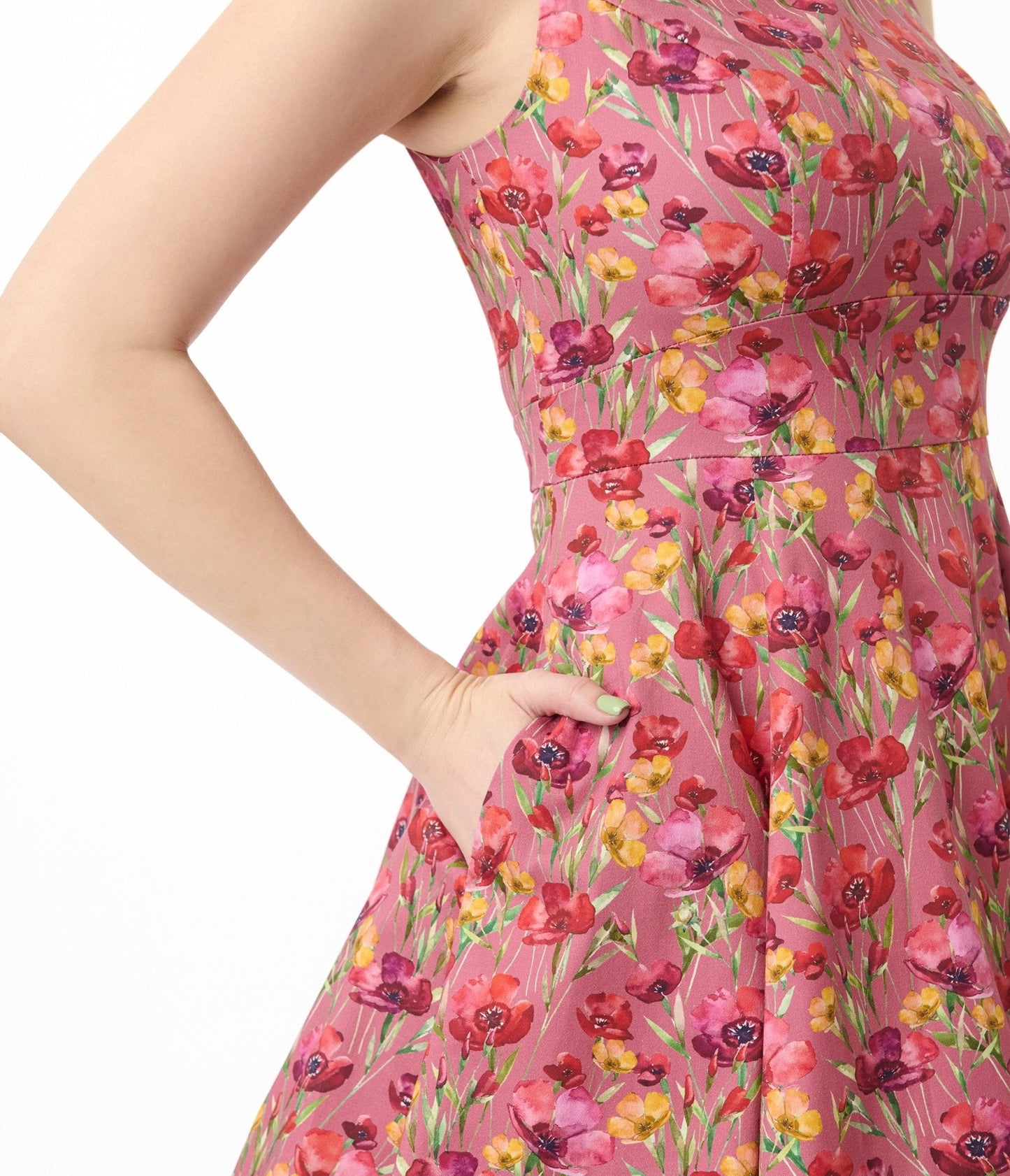 Pink & Red Floral Frankie Swing Dress