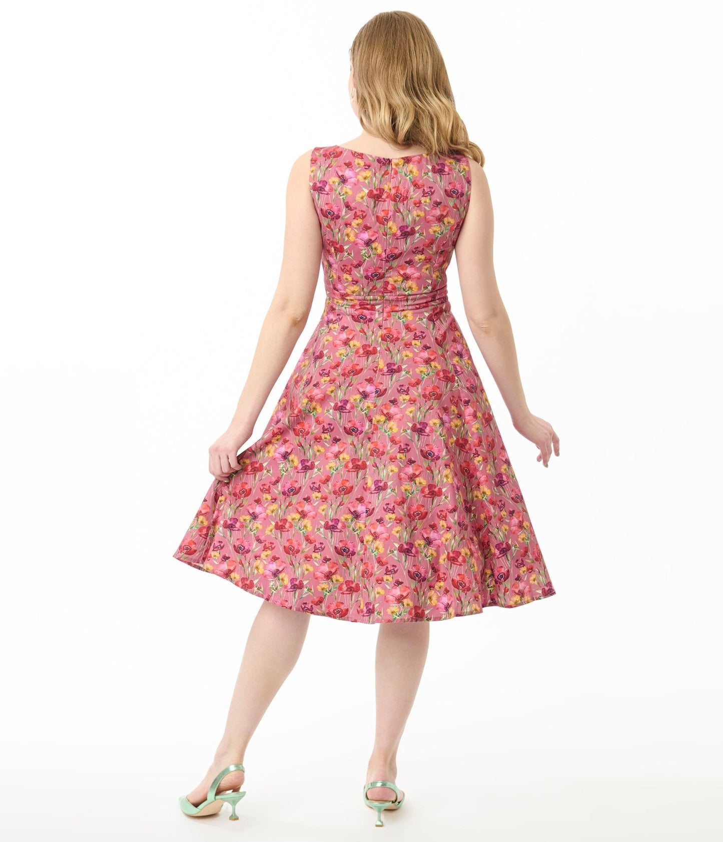 Pink & Red Floral Frankie Swing Dress